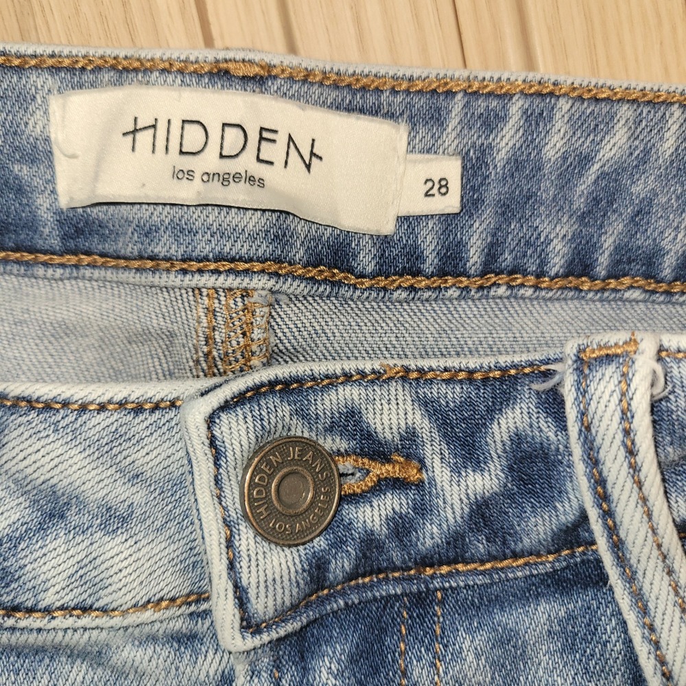 Hidden Jeans Los Angeles Light Wash High Rise Flare Denim Jeans Womens Size 28 - Picture 3 of 10